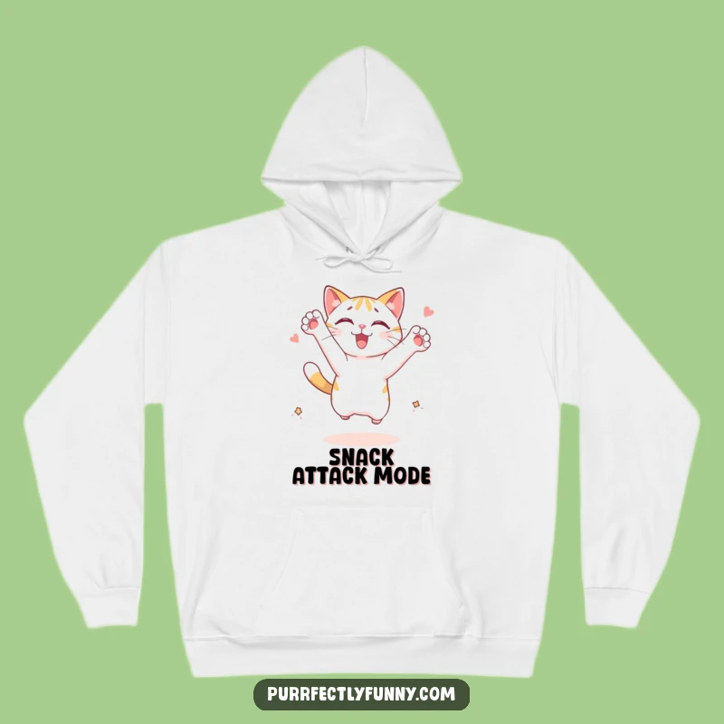 Cozy Funny Leaping Cat Hoodie: Treat Chaser - Ultimate Funny Gift!