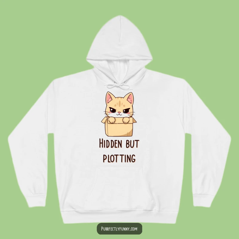 Funny Cat in Box Hoodie: Cozy Up with This Mischievous Cat Design