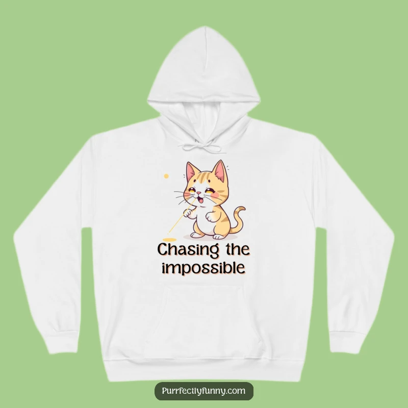 Funny Cat Laser Struggle Hoodie - Cozy & Hilarious Escape, Ideal Gift for Cat Fans