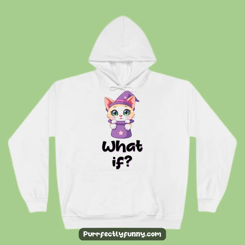 Funny Curious Cat Magic Hat Hoodie: Cozy and Whimsical Gift