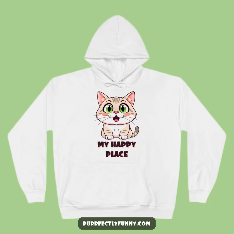 Funny Surprised Cat Hoodie: Cozy and Hilarious Wide-Eyed Kitty Sweatshirt for Comfort