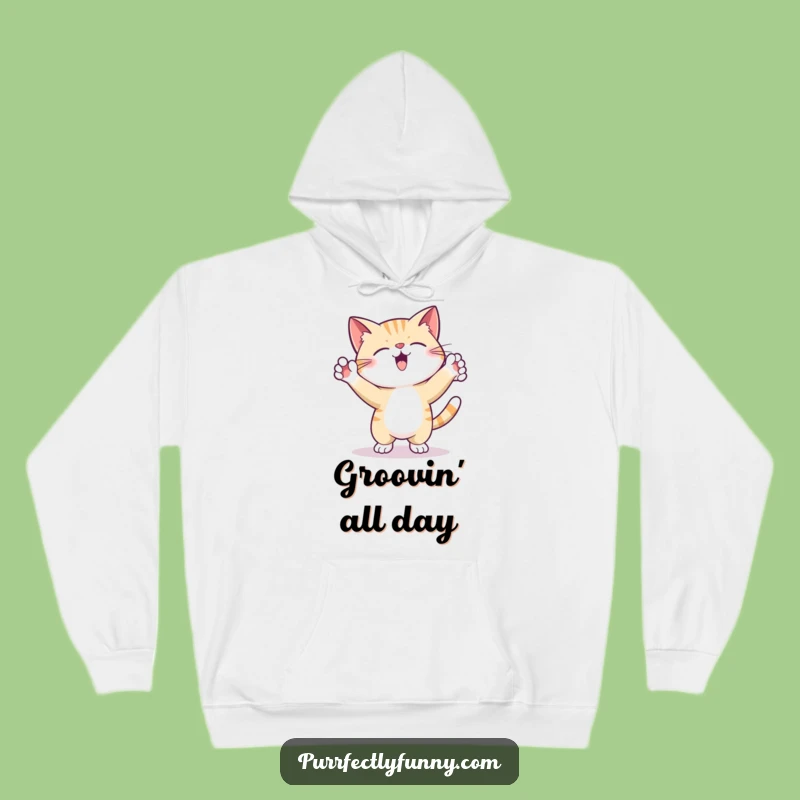 Funny Hoodie: Silly Dancing Cat - Cozy Moves & Hilarious Gift!