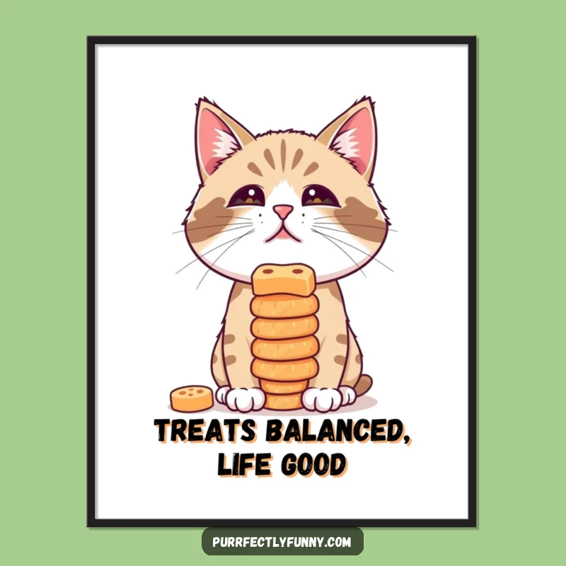 Free Printable Wall Art: Funny Balancing Cat Downloadable Decor
