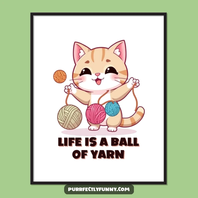 Free Printable Wall Art: Juggling Cat Decor, Humorous Downloadable Art for Playful Spaces