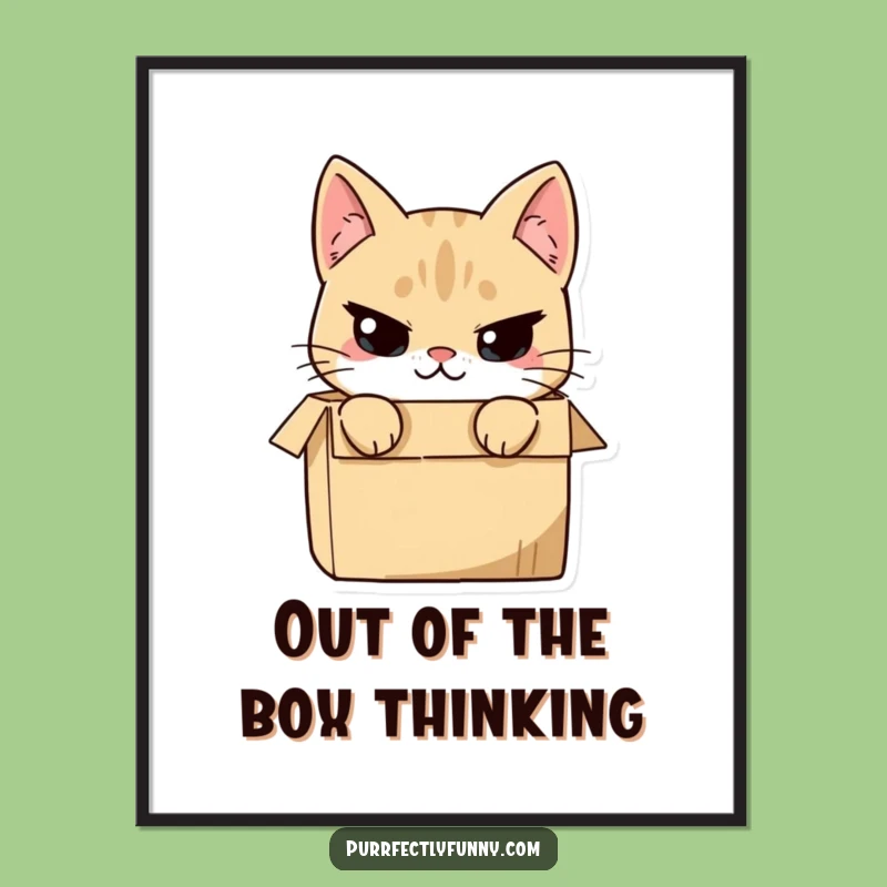 Free Printable Wall Art: Mischievous Box Cat Decor - Funny Downloadable Art!