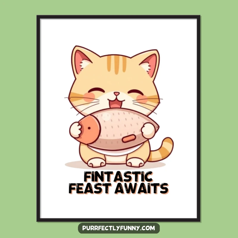 Funny Free Printable Wall Art: Cat Feast Edition, Hilarious Downloadable Home Decor