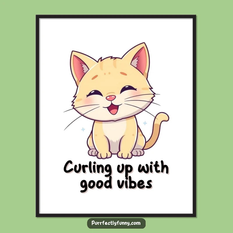 Funny Free Printable Wall Art: Spiraled Whisker Cat, Whimsical Downloadable Decor