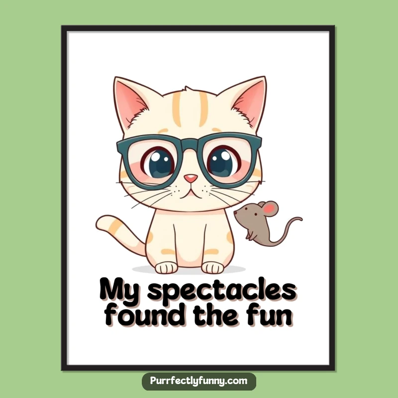 Funny Free Printable Wall Art: Surprised Cat in Glasses - Quirky Decor