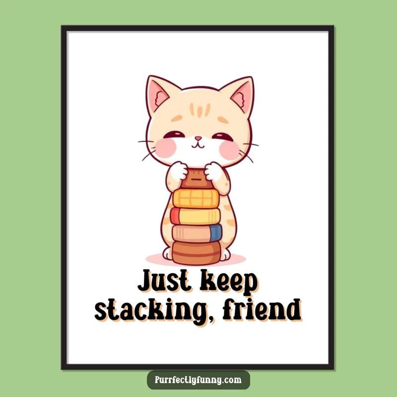 Free Printable Wall Art: Wobbly Cat Balance Humor, Funny Downloadable Decor