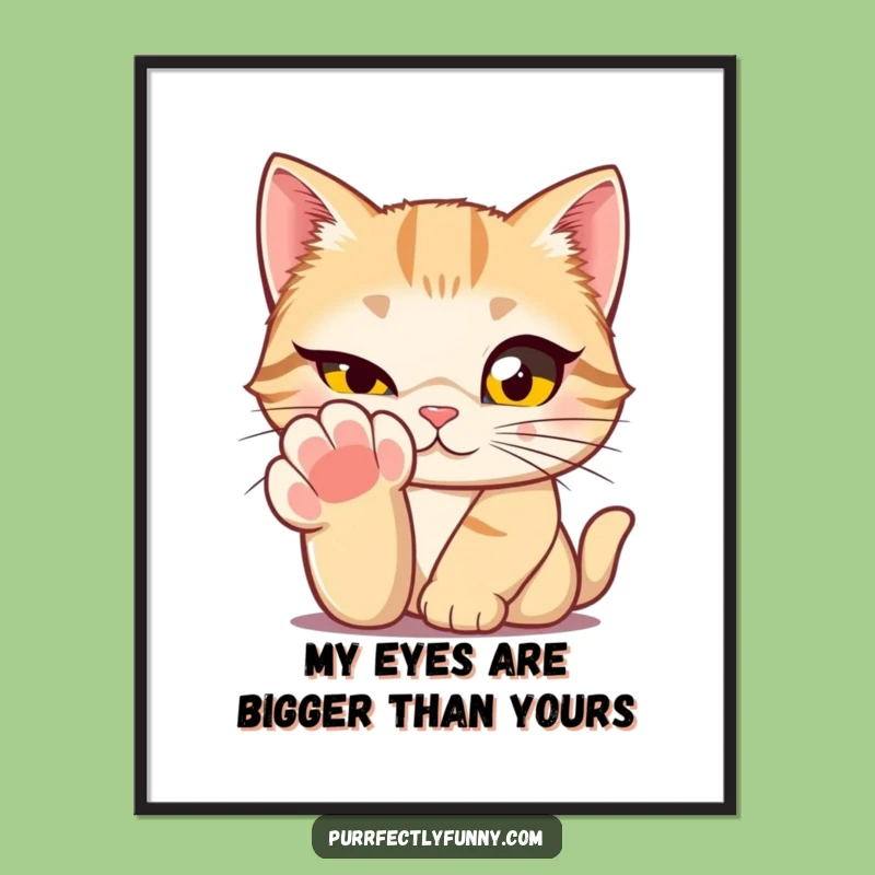 Funny Printable Wall Art: Winking Cat's Big Eyes, Hilarious Free Downloadable Decor for Cat Lovers