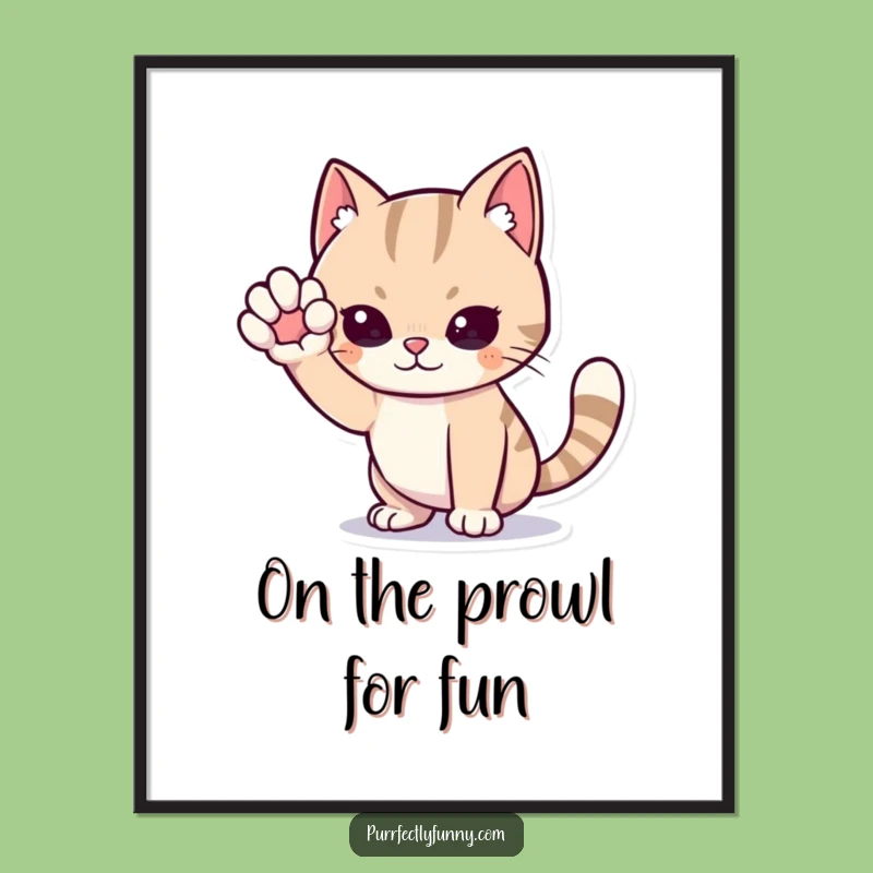 Free Printable Wall Art: Sneaky Cat Pounce, Hilarious Downloadable Decor