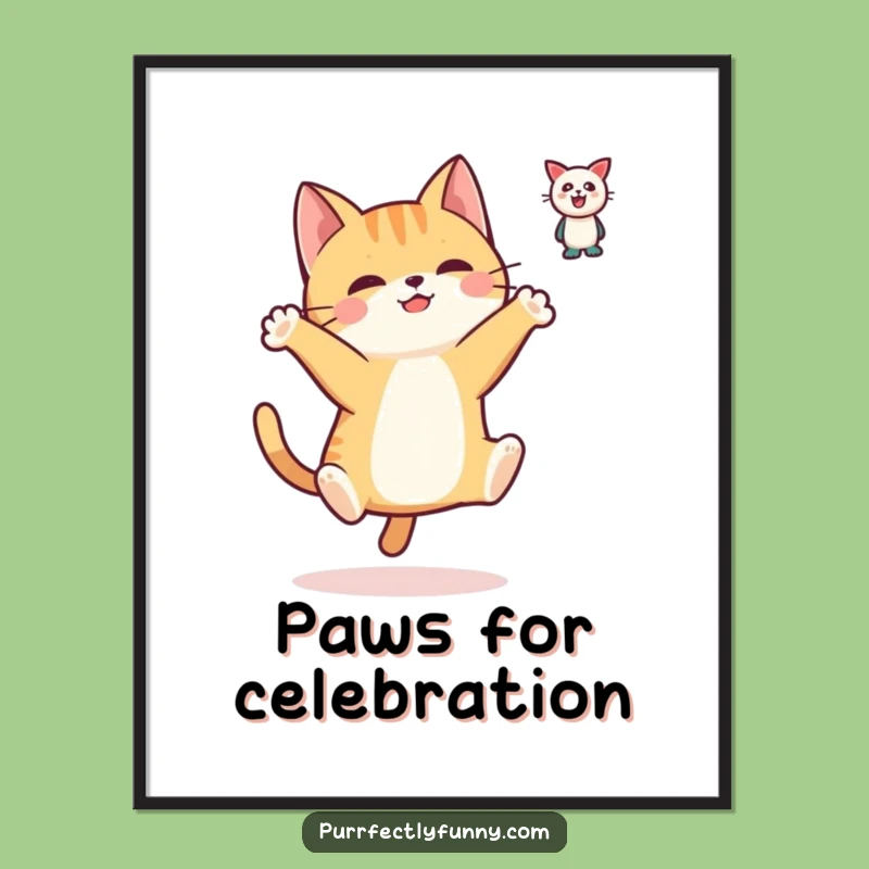 Free Printable Wall Art: Funny Leaping Cat Downloadable Decor for Cat Lovers