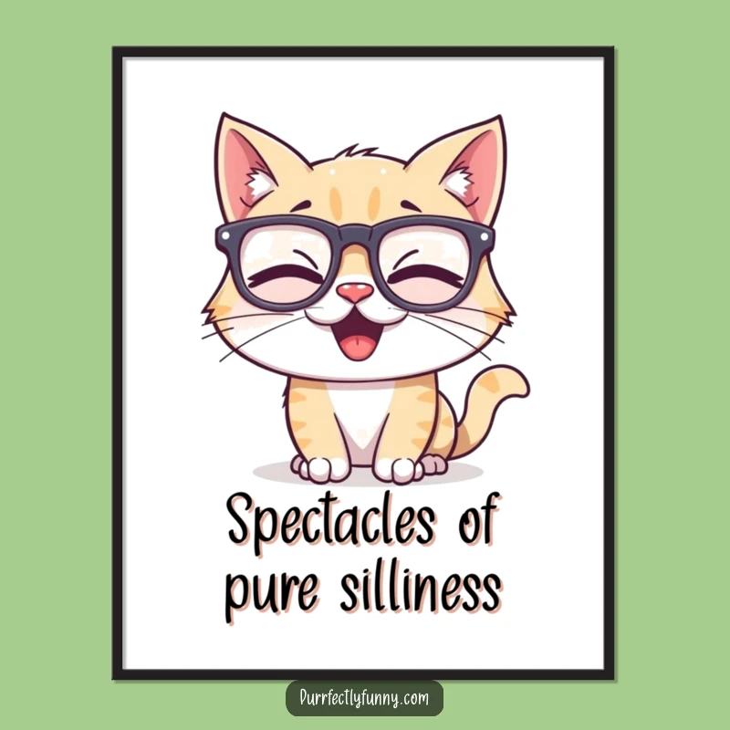 Funny Free Printable Wall Art: Cat in Silly Glasses, LOL Downloadable Home Decor!