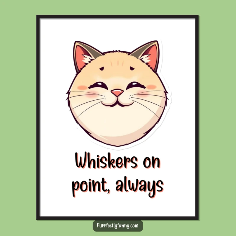 Funny Free Printable Wall Art: Smiling Cat Face - Whimsical Downloadable Decor