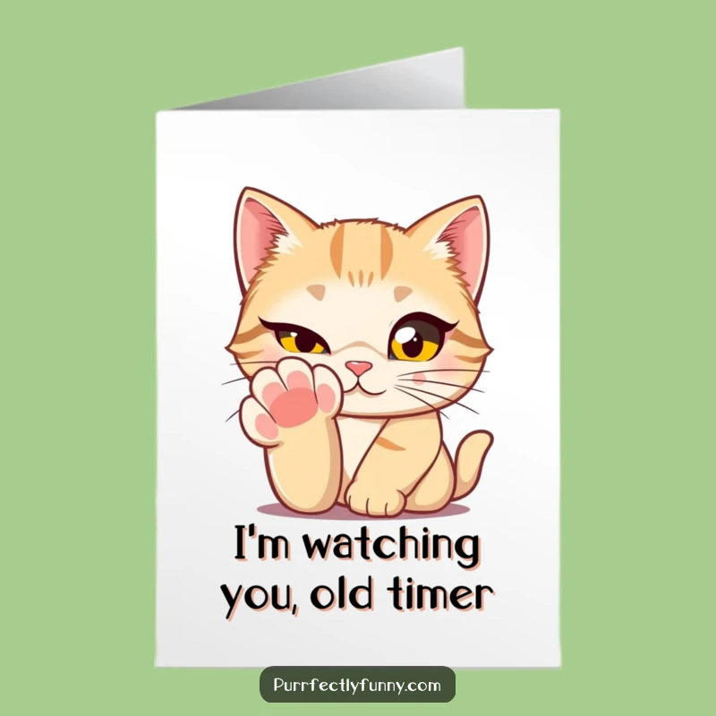 Free Printable Birthday Card: Winking Cat, Funny Downloadable Gift for Cat Lovers