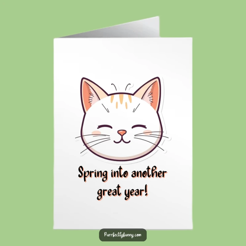Free Printable Birthday Card: Springy Whisker Cat, Hilarious Downloadable Greeting