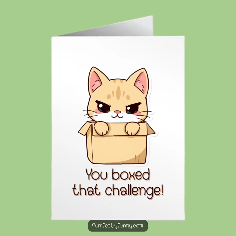 Cheeky Cat Box Congrats Card - Free Printable Mischief Downloadable Gift!