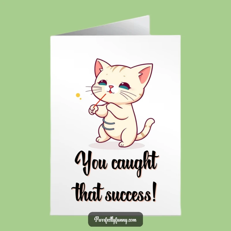 Free Printable Congrats Card: Laser Cat Action, Funny Downloadable Gift