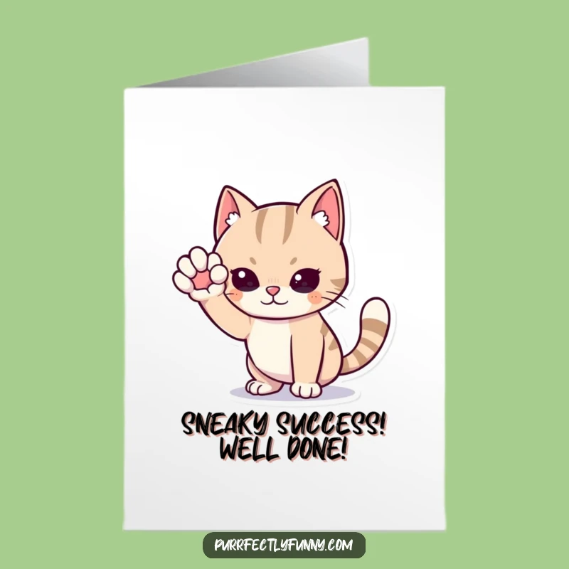Free Printable Congrats Card: Stealthy Cat, Hilarious Downloadable Gift