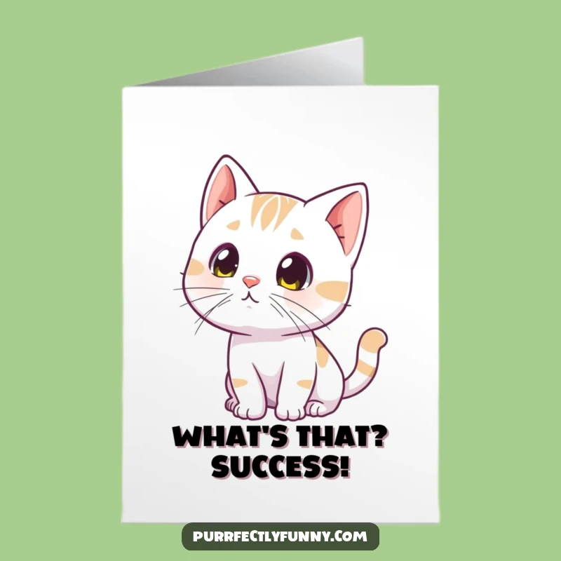 Free Printable Congratulations Card: Curious Cat Tilt, Funny Downloadable Gift