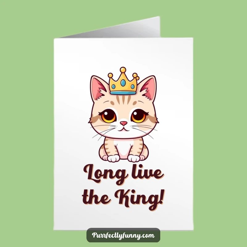 Free Printable Congrats Card: Proud Crowned Cat Funny Downloadable Gift