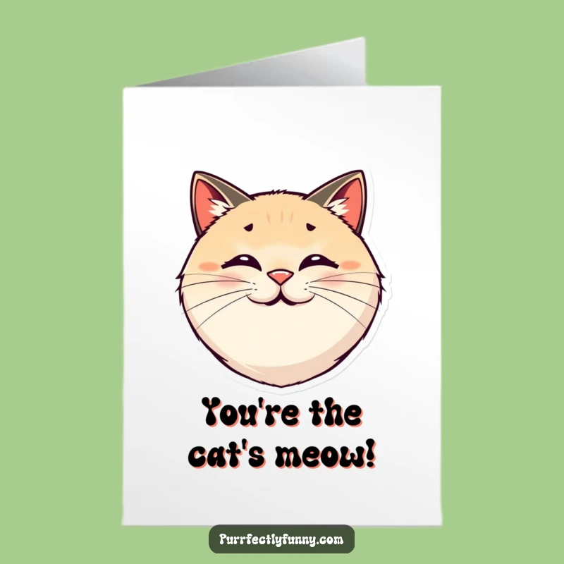 Free Printable Congrats Card: Happy Cat Face - Funny Downloadable Gift