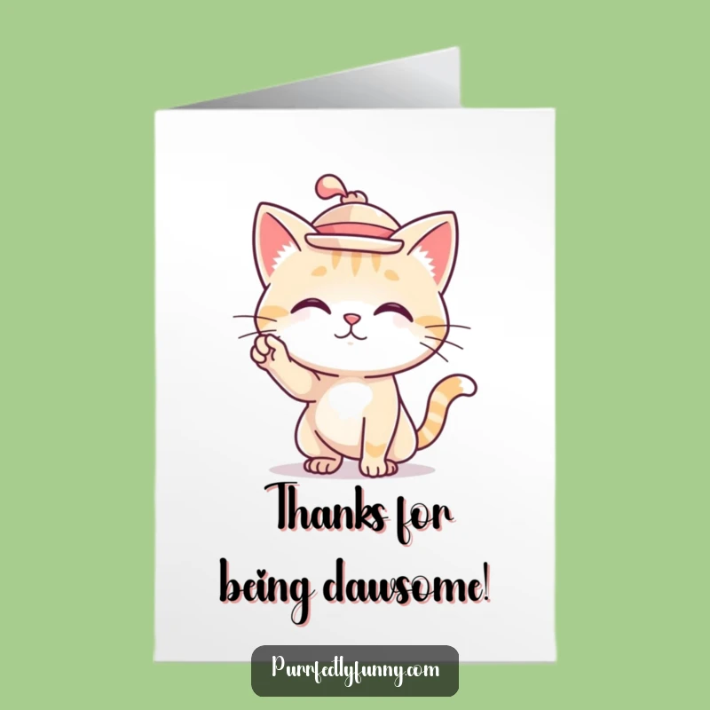Chic Free Printable Thank You Card: Posh Cat, Stylish Downloadable Gift!