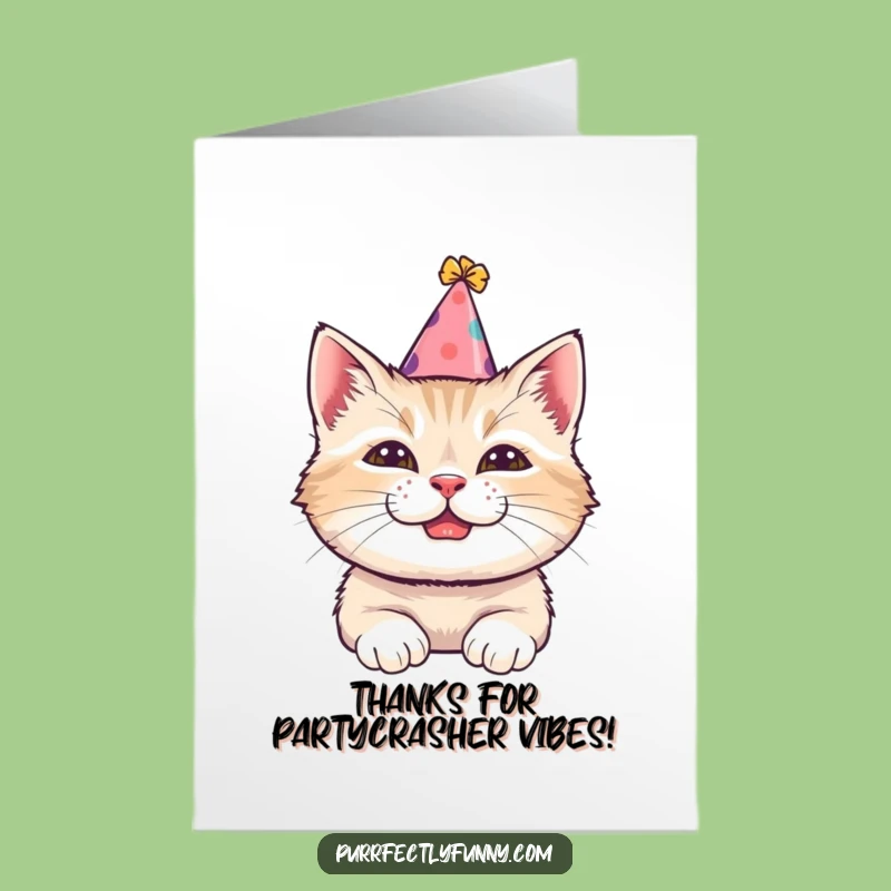 Free Printable Thank You Card: Grinning Cat Thanks, Funny Appreciation Downloadable Gift