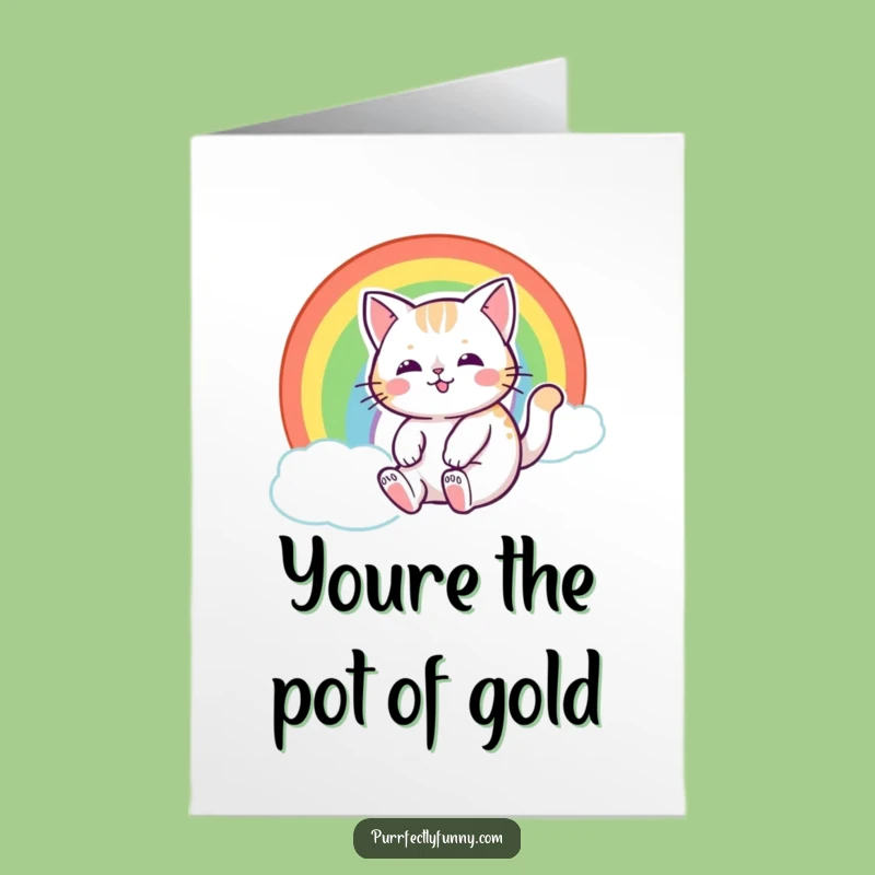 Free Printable Thank You Card: Rainbow Cat Slide, Humorous Downloadable & Print at Home