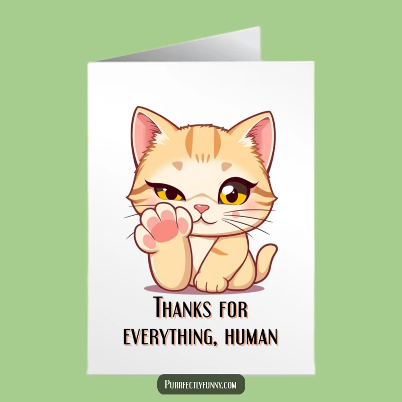 Free Printable Thank You Card: Winking Cat's Thanks, Heartfelt Downloadable Gift for Gratitude