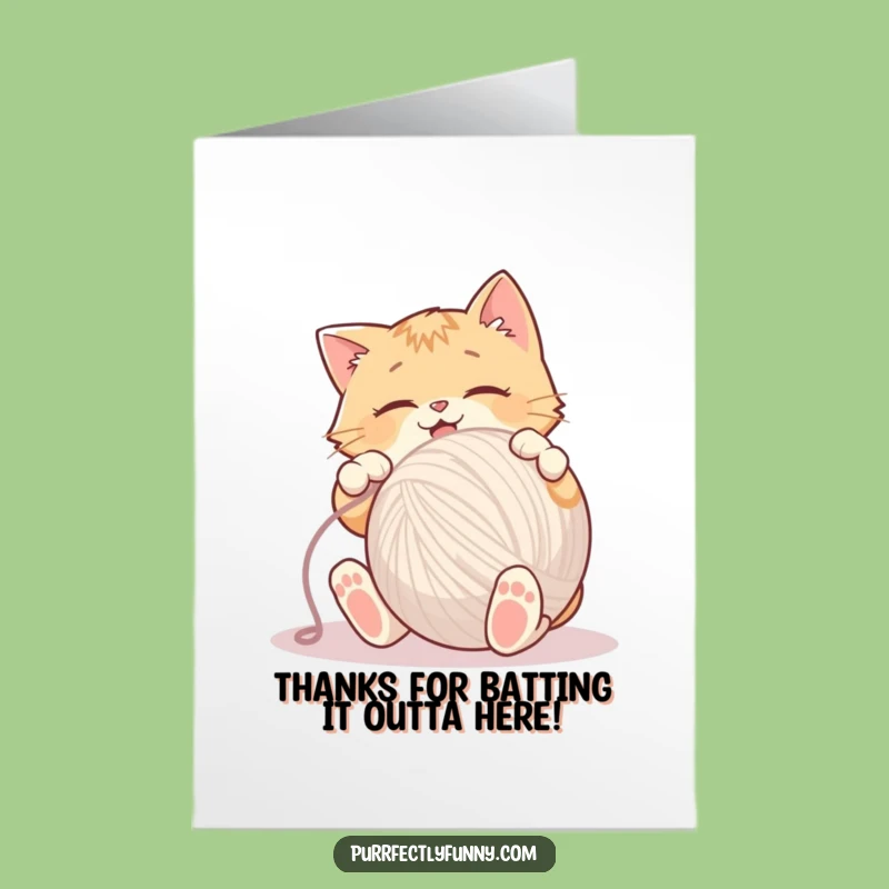 Free Printable Funny Thank You Card: Cat & Yarn Gratitude Downloadable