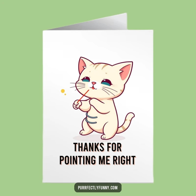 Free Printable Thank You Card: Laser Cat Pursuit, Funny Downloadable Gift