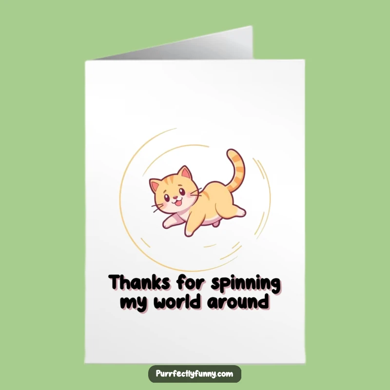 Free Printable Thank You Card: Dizzy Cat Chase - Funny Downloadable Gratitude!