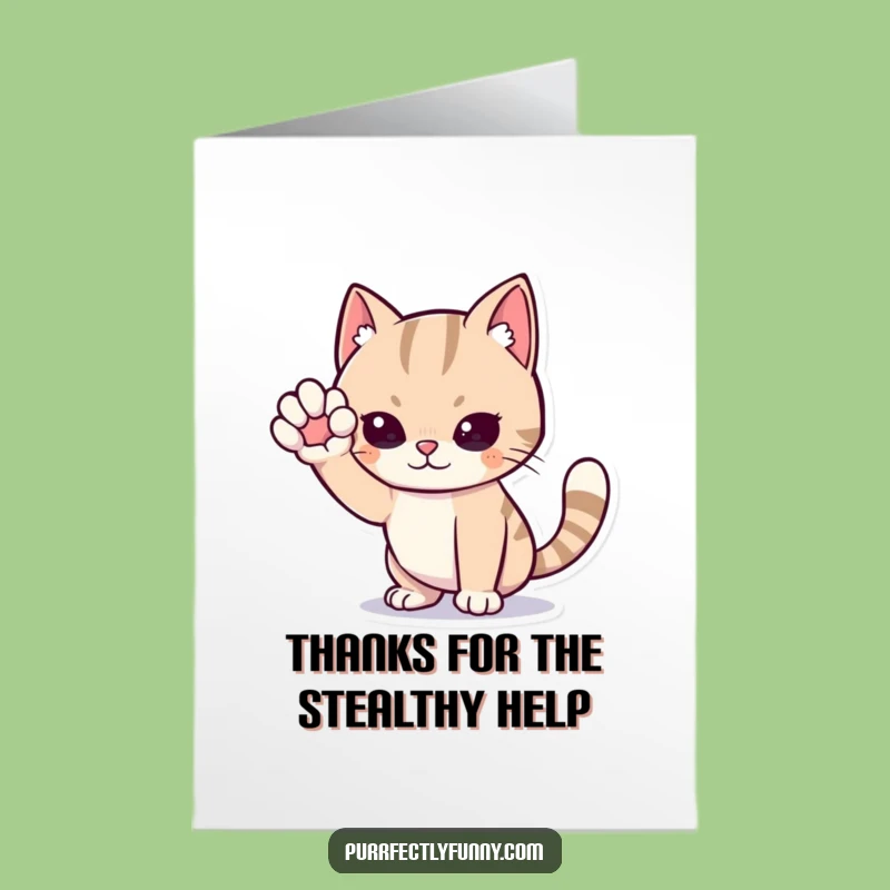 Free Printable Thank You Card: Sneaky Cat Mission, Hilarious Downloadable Gift