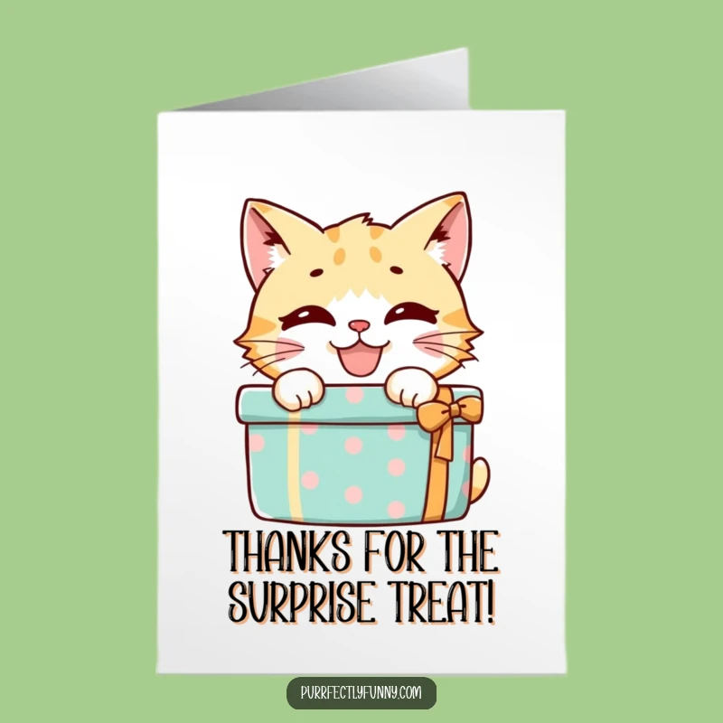 Free Printable Thank You Card: Hidden Cat Grin - Funny Downloadable Gratitude