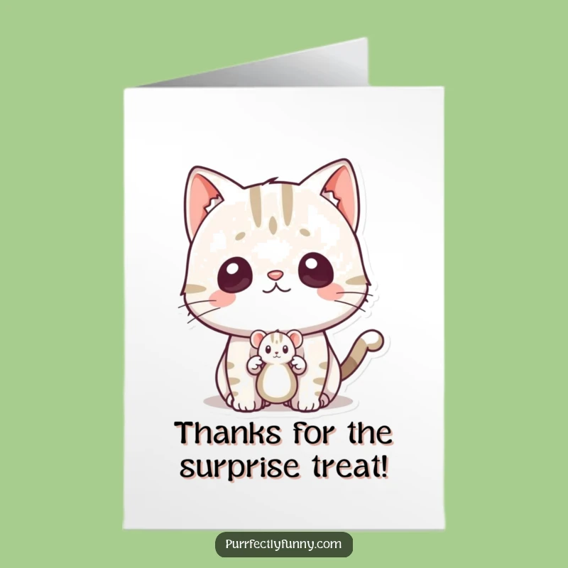 Free Printable Thank You Card: Surprised Cat - Funny Gratitude Downloadable Gift