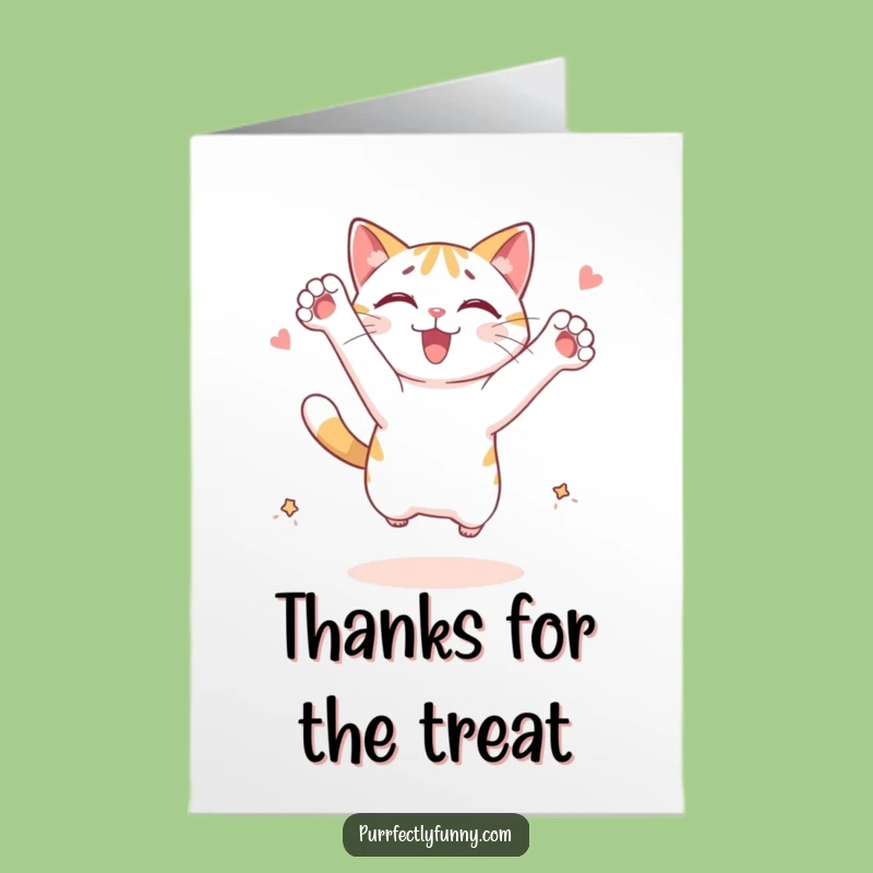 Free Printable Thank You Card: Cat Leap Funny Downloadable Gift