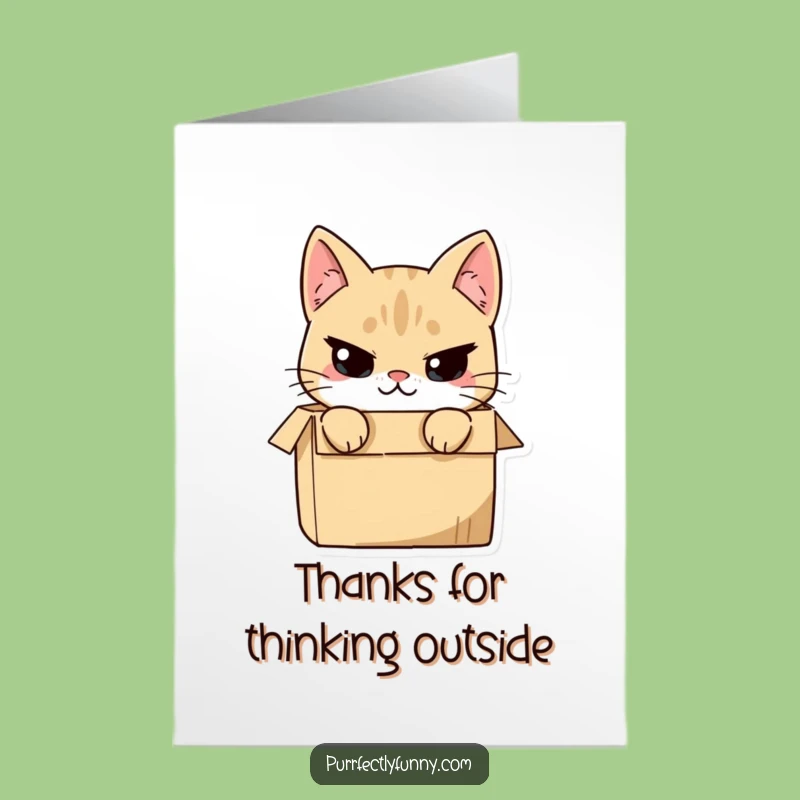 Smirking Cat Box Thank You Card - Free Printable & Funny Downloadable Gift!