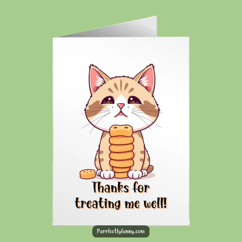 Free Printable Thank You Card: Balancing Cat for Gratitude