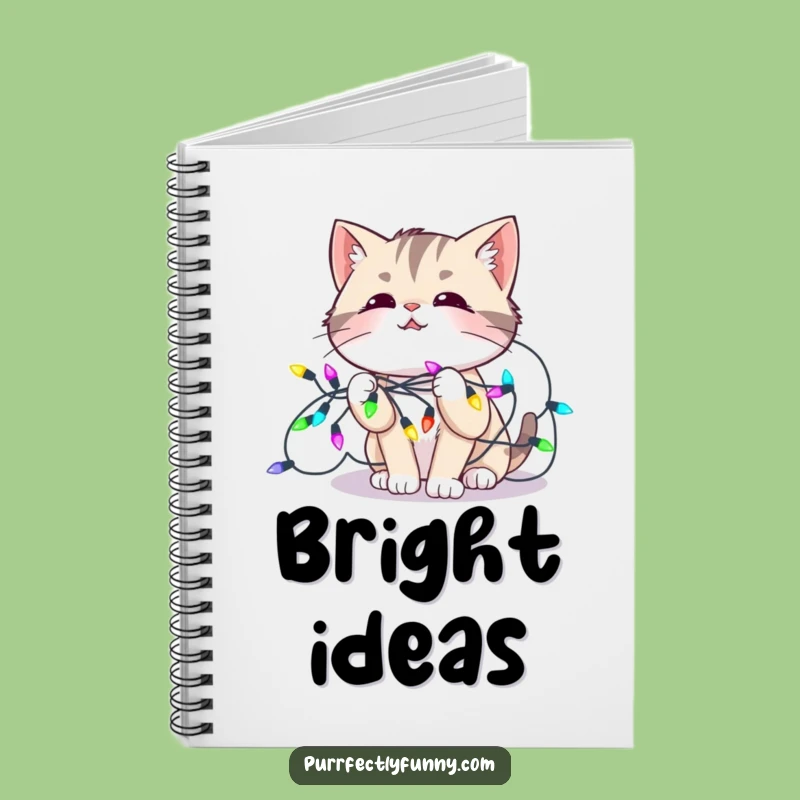 Funny Cat Lights Notebook: Hilarious Journal for Holiday Cheer