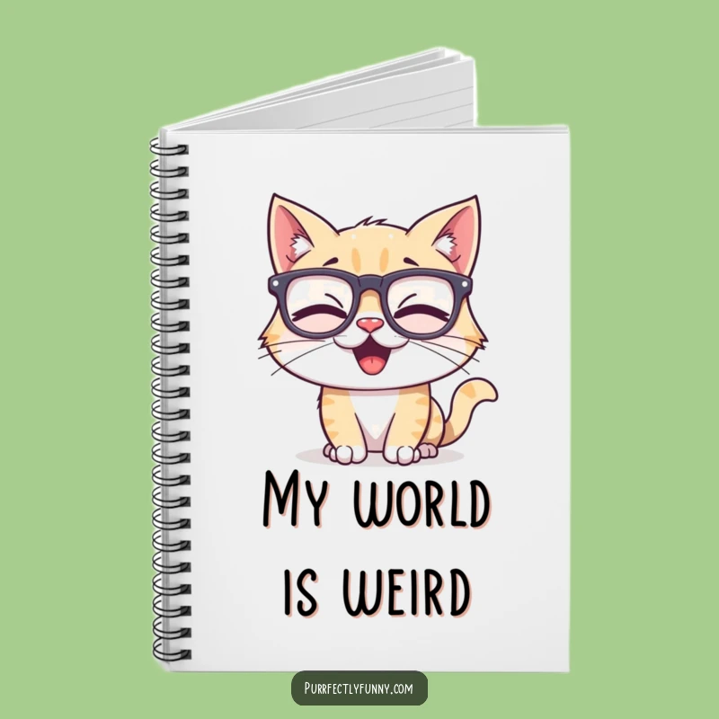 Funny Cat Notebook: Jot Down Ideas with a Giggling Cat and Silly Glasses