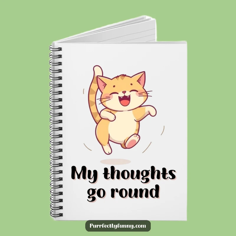 Funny Dizzy Cat Tail Chase Notebook - Capture Your Playful Ideas!