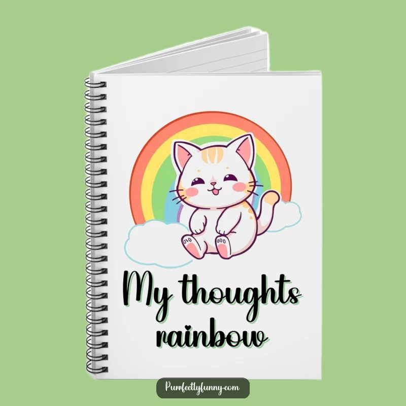 Funny Rainbow Cat Notebook - Capture Dreams with Feline Magic