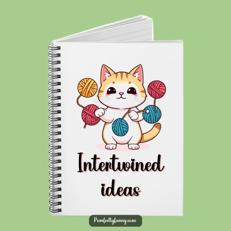 Funny Juggling Cat Yarn Notebook: Jot Down Ideas Skillfully