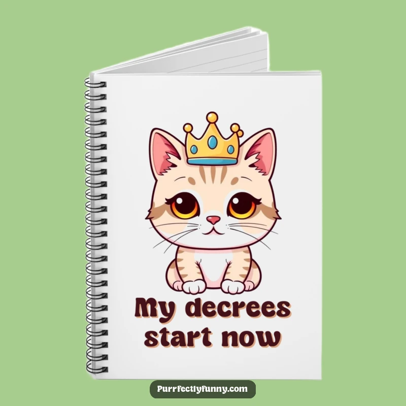 Funny Proud Cat Crown Notebook - Jot Down Royal Decrees!