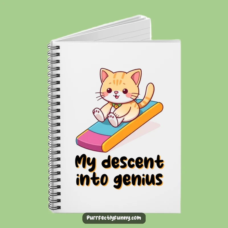 Funny Cat Ramp Slide Notebook - Jot Down Playful Ideas!