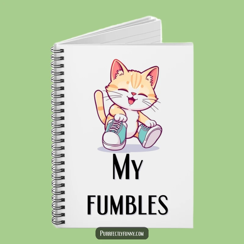 Funny Tripping Cat Notebook: Hilarious Oversized Shoe Journal for Clumsy Thoughts