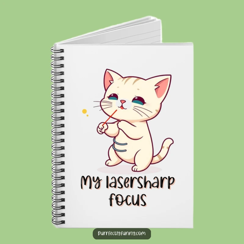 Funny Laser Cat Notebook: Coiled Journal, Hilarious Cat Gift for Notes