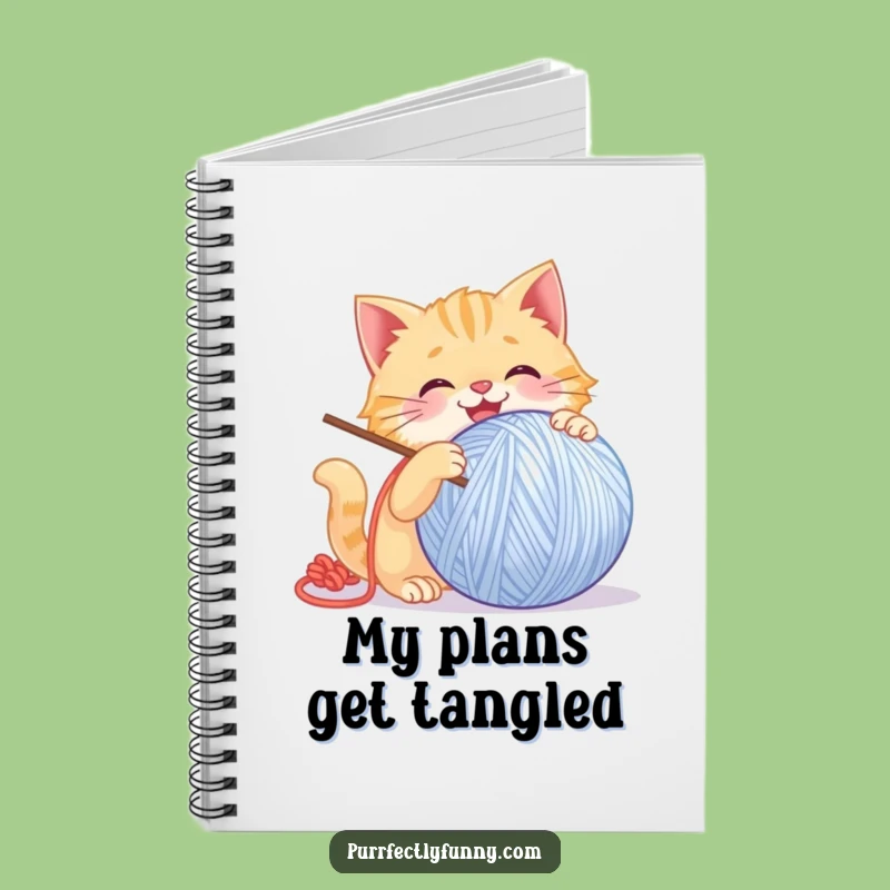 Funny Playful Cat Notebook: Capture Ideas with Giant Yarn Fun