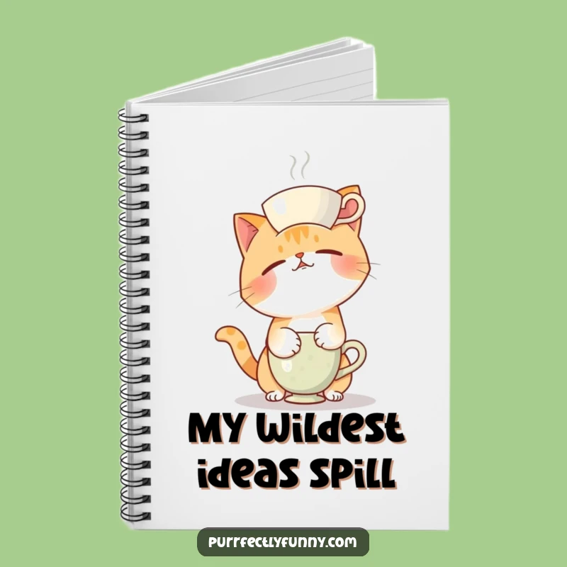 Funny Teacup Cat Fail Notebook: Jot Down Notes with Hilarious Feline Mishaps
